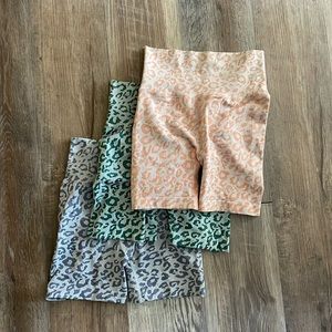 Biker cheetah workout shorts